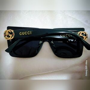 Gucci Black Sunglasses with Gold Logo